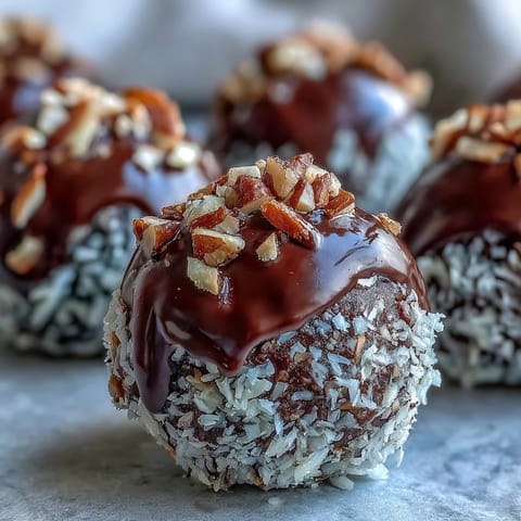 Decadent Chocolate Truffles dusted with cocoa powder and powdered sugar for a classic finish.