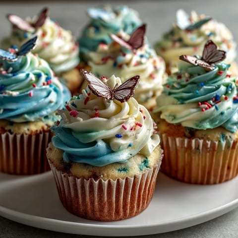 Spring Cupcakes Pastel Butterfly