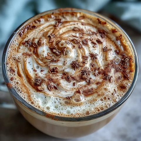 Creamy dandelion tea latte with oat milk and vanilla, frothed to perfection for a cozy, caffeine-free drink.
