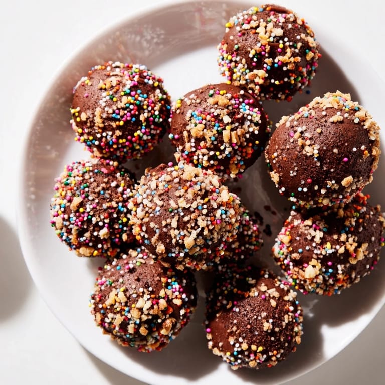 Homemade chocolate truffles, a stunning French dessert, served chilled and ready to enjoy.