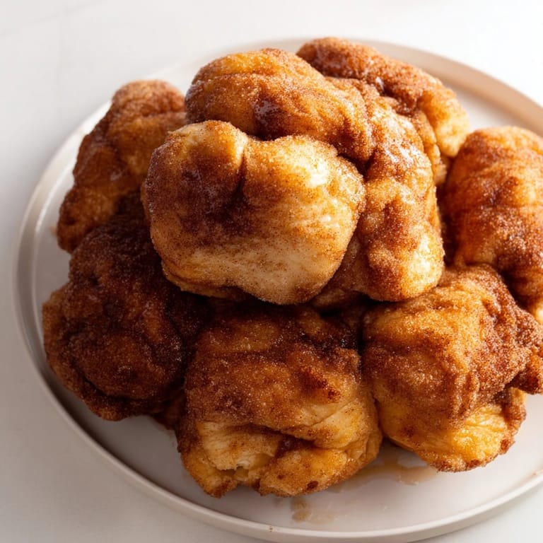 Warm, freshly baked Monkey Bread with gooey, caramelized edges, inviting you to pull apart pieces.