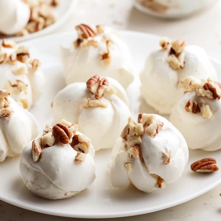 Homemade divinity, a classic candy with a glossy finish and chopped pecans, ideal for sharing.