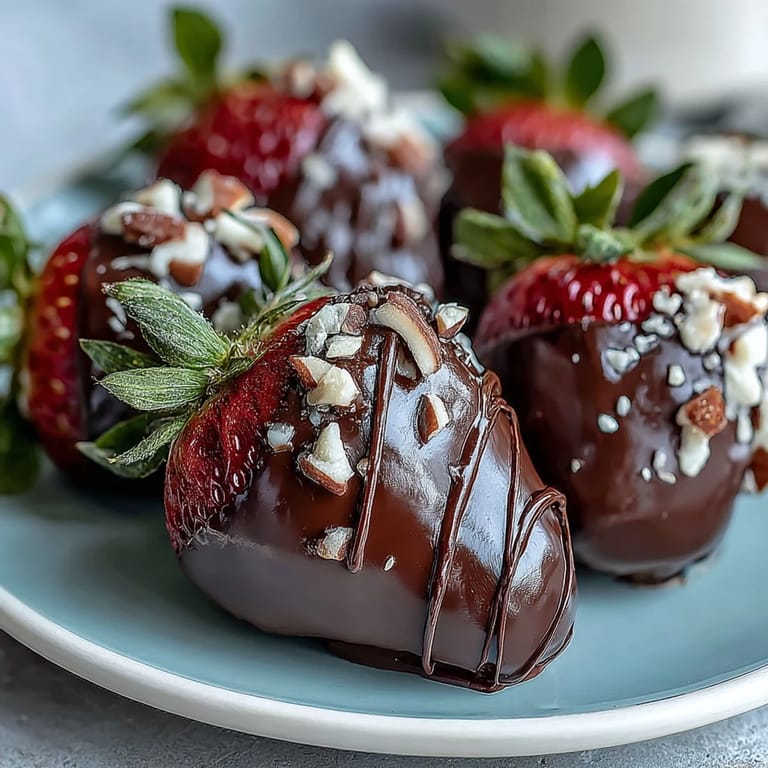 A decadent close up of chocolate covered strawberries on parchment.