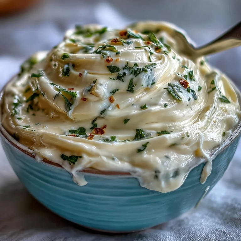 A rich, garlicky aioli sauce made from scratch, perfect for dipping crispy fries or spreading on sandwiches.