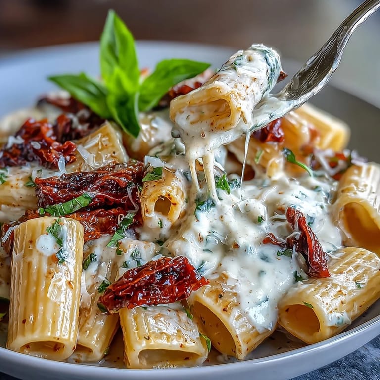 Velvety Marry Me Pasta featuring sun-dried tomatoes, garlic, and parmesan, served in a creamy, aromatic sauce.