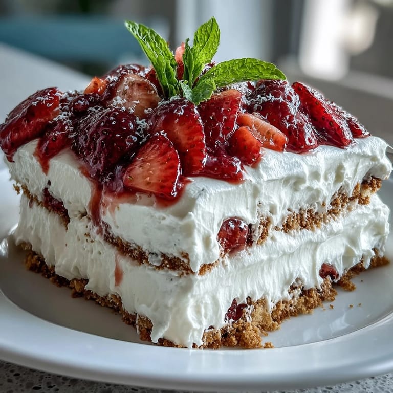 Chilled no-bake icebox cake with strawberries and blueberries makes an easy, patriotic treat for warm-weather holidays.